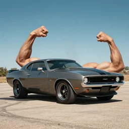 muscle car flexing