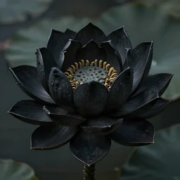 a beautiful and hyperdetailed matte painting of a black lotus flower, centered in frame, in the style of magic the gathering!!!!, ultrawide lens, 8 k, volumetric lighting, cinematic, find detail, cell shaded, intricate detail, octane render, art by chris rahn and andreas rocha and alayna danner and adam paquette