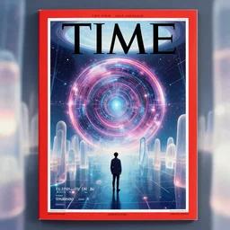 TIME magazine cover, the coming AI singularity, by TeamLab