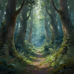 corridors through fantasy forest dreamscapes, highly detailed painting, illustration, trending on artstation