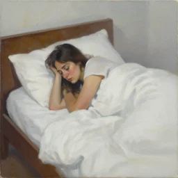 painting about feeling alone in bed