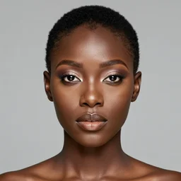 beautiful african portrait, ( ( head shot ) ), sharp focus, neo classic, bloom, movie still, sony, symmetrial, makeup, sephora, loreal, green highlights, lens flare, afro - futurism, studio light, octane render, national geographic, maybelline, model, facepaint, traditional, vsco, bokeh, 8 k