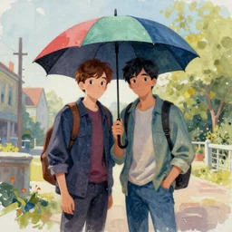 netflix show'the umbrella academy'done in 7 0's style, impressionistic, colorful, digital art, oil paintings, watercolor