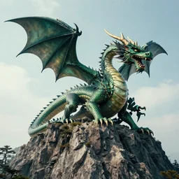 photo of dragon under a mountain