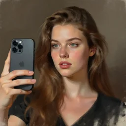 Hilda taken a selfie, illustration by Duane Bryers,