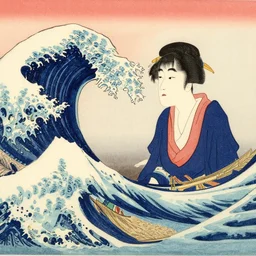 japanese woodblock print by utamaro and hokusai,