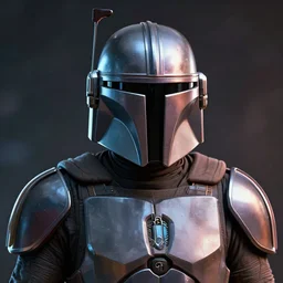 mandalorian, head, torso, joy global illumination ray tracing hdr fanart arstation concept art, matte, by anton fadeev by beeple and thomas kinkade 4 k, trending on artstation