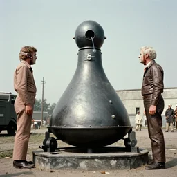 infected atomic bomb ask the neighbour for advice, end is nigh, photo from the 70s