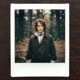 medium shot, a plague doctor, woods, horror, polaroid photo, vintage, neutral colors, by gregory crewdson,