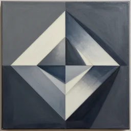 geometric square by shusei nagaoka, david rudnick, airbrush on canvas