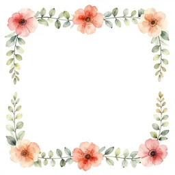 clipart borders, floral, decoration, border art, watercolor, style of georgia o'keeffe