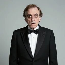 old photo of scary man in a tuxedo