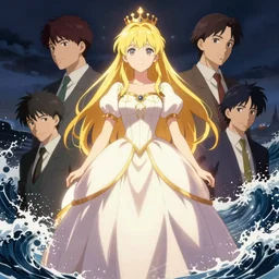 majestic princess of tsunami, anime portrait, style of duelyst, by Ilya Kuvshinov, anton fadeev, nicola salvior, Ross Tran, Yasuhiro Takemoto, Kyoto Animation