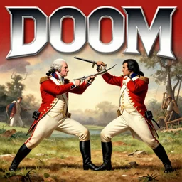 george washington fighting redcoats on the cover of doom