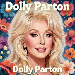 psychedelic floral poster with Dolly Parton’s face