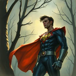 steve buscemi marvel superhero. gouache fairytale art, russian romanticism, muted palette, backlighting, depth of field, jack kirby
