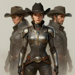 symmetry!! portrait of a cowboy, sci - fi, tech wear, intricate, elegant, highly detailed, digital painting, artstation, concept art, smooth, sharp focus, illustration, anato finnstark, anna kovalevskaya, pablo hurtado de mendoza, marton gyula kiss ( kimagu )