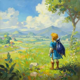 zelda ocarina of time landscape, oil painting, beautiful, disney, pixar, artgerm