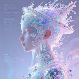 an overdetailed maximalist blacklight reactive visionary fineart sideview portrait. composition by igor goryunov. intricately ornated by andrei riabovitchev, tomasz alen kopera. background by : luminokaya and cameron gray. stylized by subjekt zero. cgi. irridescent, translucent. soft pastel colors. deviantart
