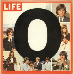 1969 album cover for the band “O” , collage of LIFE magazine images from the 60s.