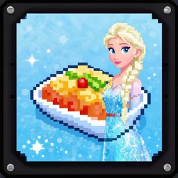 frozen food pixel art with hdd image, lauretta jones