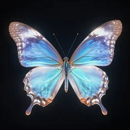 glowing butterfly, detailed realistic digital ethereal art sharp focus, smooth, crisp. trending on arstation