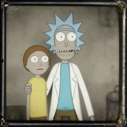 tintype photo of “ rick and morty ” old time