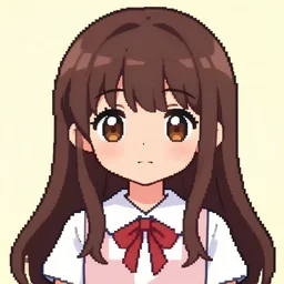 cute anime girl pixel art filter
