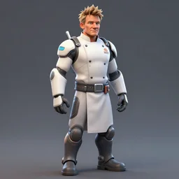 gordon ramsay in a futuristic chef uniform, a 3 d render by a senior character artist, trending on polycount, hard surface modeling, high - poly, rendered in maya, polycount