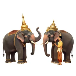 the elephant duel of king naresuan of ayutthaya versus crown prince mingyi swa of burma in burmese - siamese war, warlords ride on the armor elephants, a colorized photo, colorized, # film, movie still