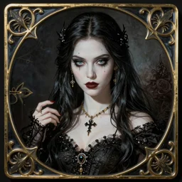 gothic ( ( # princess ) ) portrait *. *. by battle angel alita * *, rene lalique, highly detailded, ( ( misa amane # ) )