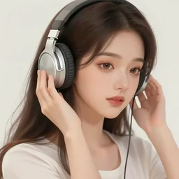 an illustration of a beautiful woman listening to music by Mingchen Shen, highly detailed, digital art, trending on artstation