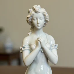 a beautiful photographic portrait of a porcelain statue of a lady by annie leibovitz, canon eos 6 0 0 d, 5 0 mm, natural lights, vintage color scheme, trending on artstation