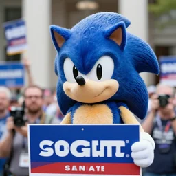 photov of sonic hedgehog campaigning for united states senate election