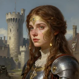 a girl waiting for her knight, in tower, medieval castle, intricate, highly detailed face, digital painting, artstation, concept art, smooth, sharp focus, illustration, unreal engine 5, 8 k, art by artgerm and greg rutkowski and alphonse mucha