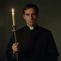 simon mayo as the priest in the exorcist