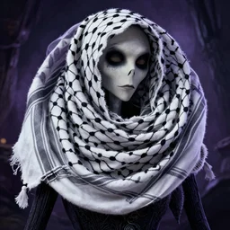 curled perspective digital art of shawl keffiyeh by anton fadeev from nightmare before christmas