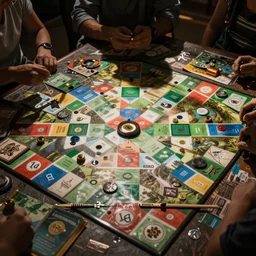 ( board game ) in style of ( chutes and ladders )