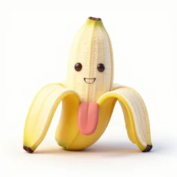 an open banana peel with teeth and tongue, artstation