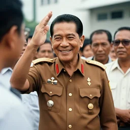 Soeharto smile to his people