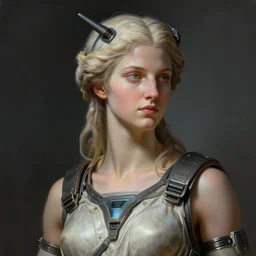 character concept portrait, cyberpunk athena, digital painting, detailed, highly detailed, smooth, sharp focus, illustration by hubert robert, hugh ferriss