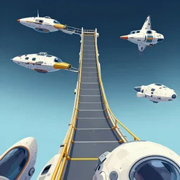 A beautiful artwork illustration, level design, third person, a parkour course in a space ship, featured on artstation, wide angle, horizontal orientation