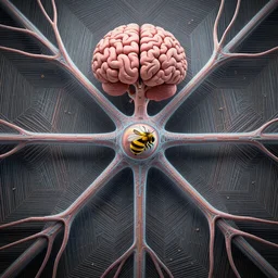 an impossible digital painting of a brain synapse, beeple and jean giraud, conceptual, abstract, symmetrical geometrical patterns, cinema 4 d