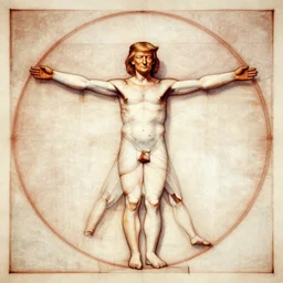 donald trump da vinci vitruvian man sketch
