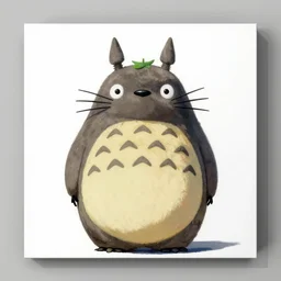 bob ross painting totoro on a white canvas, ultra realistic, high detail, hyperrealistic, 8 k, modern art,