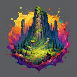 landscape orgrimmer splash art graphic design color splash high contrasting art, fantasy, highly detailed, art by greg rutkowski