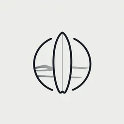 material design, minimalist logo of a surf