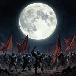 beautiful as the moon, terrible as an army with banners. art by james c. christensen and james gurney