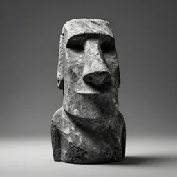 Gigachad as an Easter Island head, trending on artstation, unreal engine, artstationHQ, black and white, studio lighting