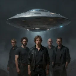portrait of photorealistic UFO, centered, digital painting, artstation, concept art, by donato giancola, Sean Yoro, Greg Rutkowski, trending on Artstation, Joseph Christian Leyendecker, WLOP, Boris Vallejo, dark, moody, foggy